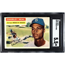 RDB Holdings & Consulting CTBL-038340 Charley Neal 1956 Topps Baseball Card - No.299 SGC Graded 5.5 EX Plus - Brooklyn Dodgers