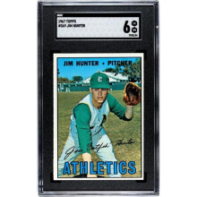 RDB Holdings & Consulting CTBL-038432 Jim Catfish Hunter 1967 Topps Baseball Card - No.369 SGC Graded 6 EX-NM - Oakland Athletics & HOF