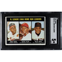 RDB Holdings & Consulting CTBL-038393 1967 Topps Nl Home Run Leaders Card - No.244 Hank Aaron & Willie Mays SGC Graded 5 EX - with Richie Allen
