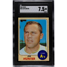 RDB Holdings & Consulting CTBL-038411 Jim Catfish Hunter 1968 Topps Baseball Card - No.385 SGC Graded 7.5 NM Plus - Oakland Athletics & HOF