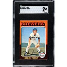 RDB Holdings & Consulting CTBL-038465 Robin Yount 1975 Topps Mini Baseball Rookie Card - No.223 SGC Graded 2 Good - Milwaukee Brewers & HOF