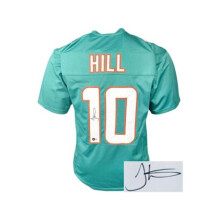 RDB Holdings & Consulting CTBLa038241 Tyreek Hill Signed Miami Teal Custom Stitched Pro Style Football Jersey - Beckett Witnessed - Extra Large