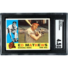 RDB Holdings & Consulting CTBL-038219 Eddie & ED Mathews 1960 Topps Baseball Card - No.420 SGC Graded 4.5 VG-EX Plus - Milwaukee Braves & HOF