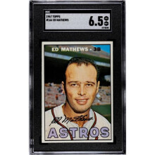 RDB Holdings & Consulting CTBL-038504 Eddie & Ed Mathews 1967 Topps Baseball Card - No.166 SGC Graded 6.5 EX-NM Plus - Houston Astros