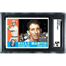 RDB Holdings & Consulting CTBL-038359 Billy Martin 1960 Topps Baseball Card - No.173 SGC Graded 5 EX - Cincinnati Reds