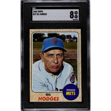 RDB Holdings & Consulting CTBL-038406 Gil Hodges 1968 Topps Baseball Card - No.27 SGC Graded 8 NM-MT - York Mets, Manager & HOF