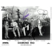 RDB Holdings & Consulting CTBL-038685 8 x 10 in. Diamond Rio Band Signed Arista-BMG Black & White Photo - 6 Signatures to Steve - COA