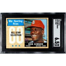 RDB Holdings & Consulting CTBL-038694 St. Louis Cardinals Bob Gibson 1968 Topps All-Star No.378 Baseball Card - SGC Graded 6.5 EX-NMPlus