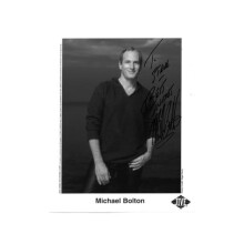 RDB Holdings & Consulting CTBL-038858 8 x 10 Michael Bolton Signed 2002 Jive & Zomba B&W Promo Photo to Steve Best Wishes-COA