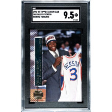 RDB Holdings & Consulting CTBL-038844 Allen Iverson 1996-97 Topps Stadium Club Rookie Card No.SM15-SGC Graded 9.5 Mint Plus - Philadelphia 76ers