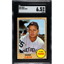 RDB Holdings & Consulting CTBL-038758 Norm Cash 1968 Topps Baseball Card No.256-SGC Graded 6.5 EX-NM Plus - Detroit Tigers