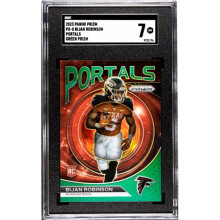 RDB Holdings & Consulting CTBL-039268 Bijan Robinson 2023 Panini Portals Green Prizm Rookie Card No.PO-8-SGC Graded 7 NM - Atlanta Falcons