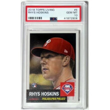 RDB Holdings & Consulting CTBL-039170 Rhys Hoskins 2018 Topps Living Baseball Rookie Card No.4-PSA Graded 10 Gem Mint - Philadelphia Phillies