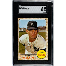 RDB Holdings & Consulting CTBL-038742 Denny McLain 1968 Topps Baseball Card No.40-SGC Graded 6 EX-NM - Detroit Tigers