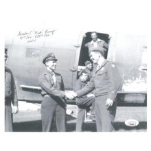 RDB Holdings & Consulting CTBL-034056 8 x 10 Gerald Bud Berry Signed WWII Vintage B&W Photo-JSA SS17661-91st Squadron & 439th Troop Carrier Group