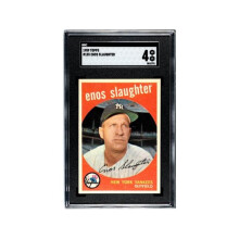 RDB Holdings & Consulting CTBL-038777 Enos Slaughter 1959 Topps Baseball Card No.155- SGC Graded 4 VG-EX -   York Yankees & HOF