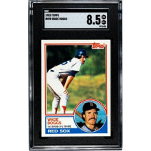 RDB Holdings & Consulting CTBL-039721 Wade Boggs 1983 Topps Baseball Rookie Card with RC No. 498 - SGC Graded 8.5 NM-MT Plus - Boston Red Sox - HOF