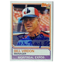 RDB Holdings & Consulting CTBL-039656 Bill Virdon Signed 1983 Topps on Card with Auto NL Roy 55 No. 516 - COA - Expos Manager & 2X WS Champ