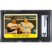 RDB Holdings & Consulting CTBL-039607 Willie Mays & Duke Snider 1958 Topps Rival Fence Busters Baseball Card with No. 436 - SGC Graded 2 Good