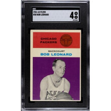 RDB Holdings & Consulting CTBL-039694 Bob & Bobby Leonard 1961-1962 Fleer Card with No. 28- SGC Graded 4 VG-EX - Chicago Packers & 3X ABA Champ