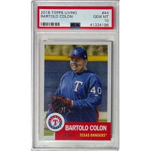 RDB Holdings & Consulting CTBL-039638 Texas Rangers Bartolo Colon 2018 Topps Living Baseball Card No.44 - PSA Graded 10 Gem Mint