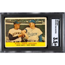 RDB Holdings & Consulting CTBL-039606 Willie Mays & Duke Snider 1958 Topps Rival Fence Busters Baseball Card No.436 - SGC Graded 3.5 Very Good Plus