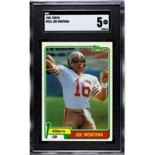 RDB Holdings & Consulting CTBL-040111 Joe Montana 1981 Topps Rookie Card - RC No.216 - SGC Graded 5 EX - San Francisco 49ers, HOF, SB MVP