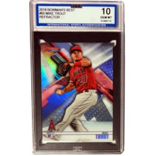 RDB Holdings & Consulting CTBL-039963 Mike Trout 2018 Bowmans Best Refractor Card No.65 - ISA Graded 10 Gem Mint - Los Angeles Angels