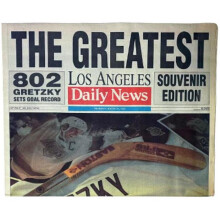 RDB Holdings & Consulting CTBL-040048 Wayne Gretzky 802 Goal the Greatest Los Angeles Daily March 31st 1994 Souvenir Edition - Corner Imperfection
