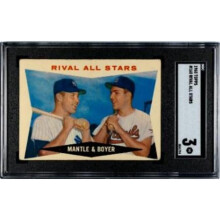 RDB Holdings & Consulting CTBL-040260 Mickey Mantle 1960 Topps Rival All Stars Card No.160 - SGC Graded 3 VG - York Yankees with Ken Boyer & Cardinals