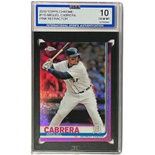 RDB Holdings & Consulting CTBL-039993 Miguel Cabrera 2019 Topps Chrome Pink Refractor Card No.115 - ISA Graded 10 Gem Mint - Detroit Tigers
