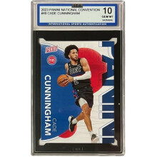 RDB Holdings & Consulting CTBL-040214 Cade Cunningham 2023 Panini National Convention Card No.49 - ISA Graded 10 Gem Mint - Detroit Pistons