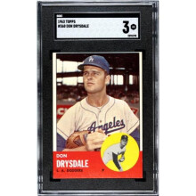 RDB Holdings & Consulting CTBL-039924 Don Drysdale 1963 Topps Card No.360 - SGC Graded 3 VG - Los Angeles Dodgers & HOF