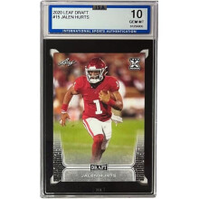RDB Holdings & Consulting CTBL-039977 Jalen Hurts 2020 Leaf Draft Rookie Card - RC No.15 - ISA Graded 10 Gem Mint - Alabama & Oklahoma