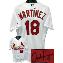 RDB Holdings & Consulting CTBL-040402 Carlos Martinez Signed St. Louis Cardinals Majestic MLB Authentic Collection Flex Base Jersey No.18 - Size 48