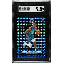 RDB Holdings & Consulting CTBL-040567 Brandon Miller 2023-24 Panini Mosaic Blue Reactive Prizm Rookie Card RC No.17 - SGC Graded 9.5 Mint