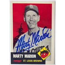RDB Holdings & Consulting CTBL-040656 Marty Marion Signed 1991 Topps Archives 1953 St. Louis Browns On Card Auto No.302