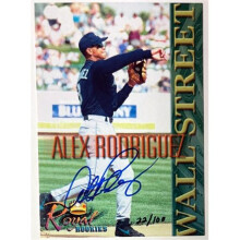 RDB Holdings & Consulting CTBL-040740 Alex Rodriguez Signed 2000 Royal Rookies Wall Street Promo On Card Auto - 100 Seattle Mariners
