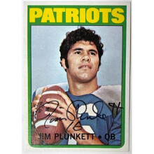 RDB Holdings & Consulting CTBL-040794 Jim Plunkett Signed 1972 Topps Rookie On Card Auto RC No.65 - COA Centered, Patriots & SBMVP