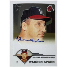 RDB Holdings & Consulting CTBL-040671 Warren Spahn Signed 2003 Topps Retired Signature Certified On Card Auto No.TA-WS Milwaukee Braves & HOF