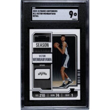 RDB Holdings & Consulting CTBL-040782 Victor Wembanyama 2023-24 Panini Contenders Retail Rookie Card RC No.11 - SGC Graded 9 Mint - San Antonio Spurs