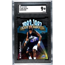RDB Holdings & Consulting CTBL-040596 Karl Malone 1997-98 Topps Generations Die-Cut Card No.G7-SGC Graded 9 Mint - Utah Jazz & HOF