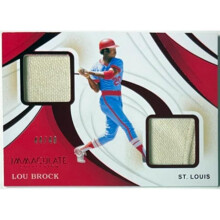 RDB Holdings & Consulting CTBL-040652 Lou Brock 2020 Panini Immaculate Collection Dual Game Worn Relic Card No.ID-LB-49 - Cardinals & HOF