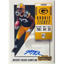 RDB Holdings & Consulting CTBL-040695 Marquez Valdes-Scantling Signed 2018 Panini Contenders Rookie Ticket On Card Auto RC No.140 - Green Bay Packers