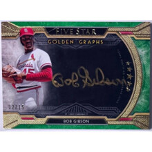 RDB Holdings & Consulting CTBL-040650 Bob Gibson Signed 2018 Topps Five Star Golden Graphs Green On Card Auto No.FGG-BG-15 - Cardinals & HOF