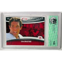 RDB Holdings & Consulting CTBL-040682 Sam Bradford 2010 Sage Auto Rookie Card No.7 - PGI Graded 10 Gem Mint - Oklahoma, Heisman & No Auto