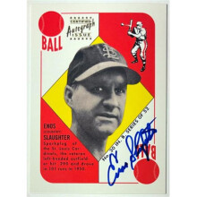 RDB Holdings & Consulting CTBL-040620 Enos Slaughter Signed 1997 Topps Stars Rookie Reprint Certified On Card Auto No.14 Imperfect - Cardinals & HOF