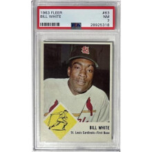 RDB Holdings & Consulting CTBL-040478 Bill White 1963 Fleer Baseball Card No.63-PSA Graded 7 NM - Cardinals, Giants, 8XAS & 7XGG