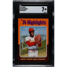 RDB Holdings & Consulting CTBL-040807 Bob Gibson 1975 Topps Highlights Card No.3-SGC Graded 7 NM - Cardinals & HOF