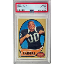 RDB Holdings & Consulting CTBL-041159 No.116 Jim Otto 1970 NFL Topps Card - PSA Graded 6 EX-MT - Oakland Raiders